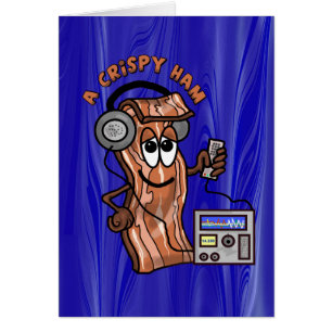 Ham Radio Bacon Operator Funny Greeting Card
