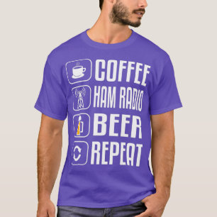 Ham Radio Beer Coffee Lover Funny Christmas Gift T-Shirt