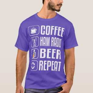Ham Radio Beer Coffee Lover Funny Christmas Gift T-Shirt