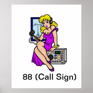 Ham Radio Blonde Pin-up Girl Poster  Customise It!