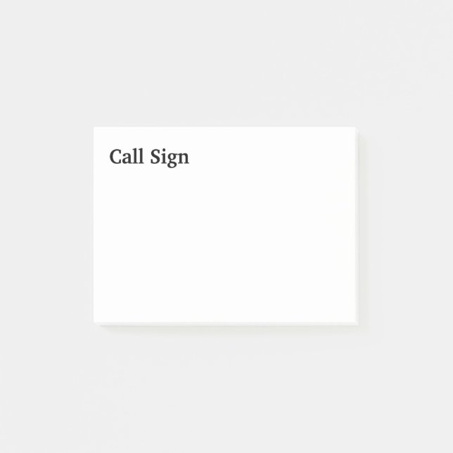 Ham Radio Call Sign Post-It Notes (Front)
