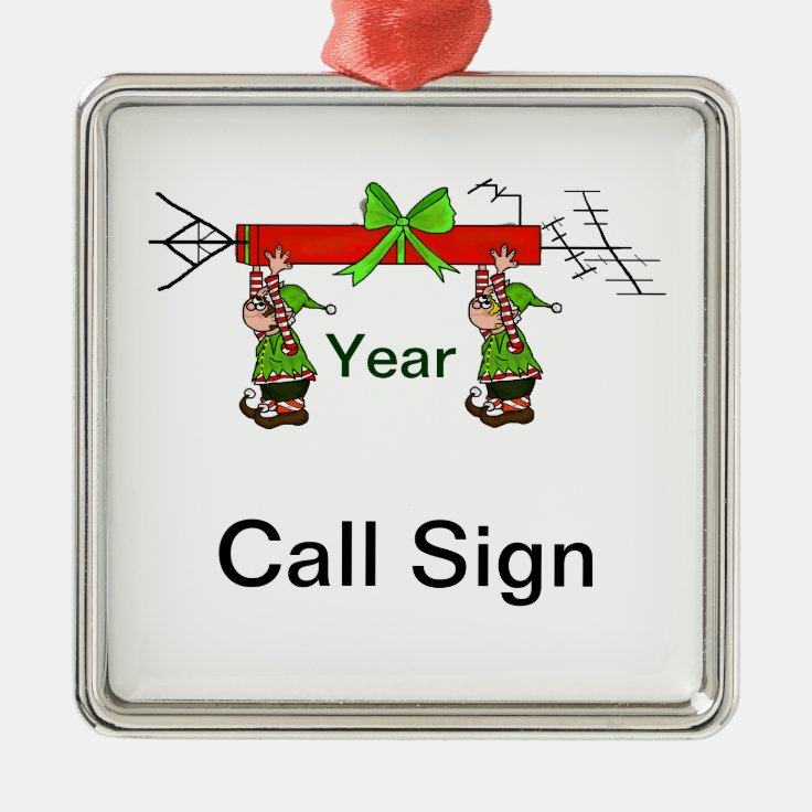 Ham Radio Christmas Ornament with Elves Zazzle