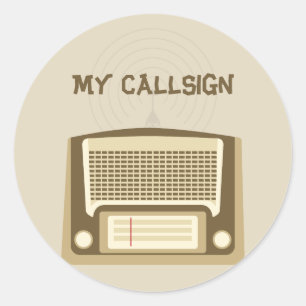 Ham radio classic round sticker