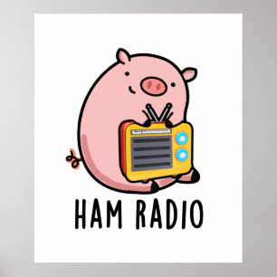 Ham Radio Cute Pig Pun Poster