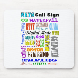 Ham Radio Digital Word Collage Mouse Pad