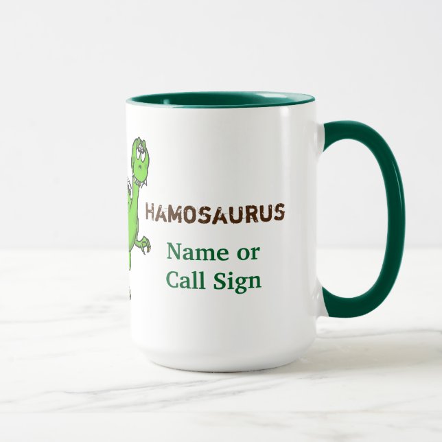 Ham Radio Dinosaur Mug   Customise It! (Right)