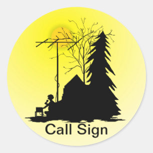 Ham Radio Field Day Operator Silhouette Stickers