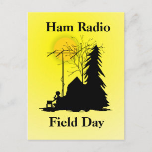 Ham Radio Field Day Silhouette Postcards