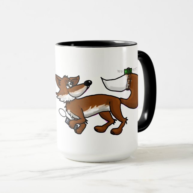 Ham Radio Fox Hunting Fox With Call Sign  Mug (Front Right)
