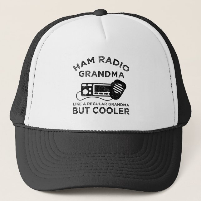 Ham Radio Grandma Like Regular Grandma But Cooler Trucker Hat (Front)