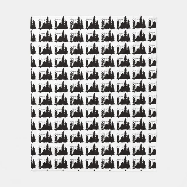 Ham Radio Kissing Couple Silhouette Fleece Blanket (Front)