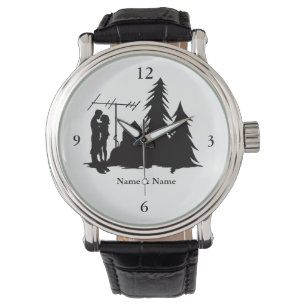 Ham Radio Kissing Couple Silhouette Watch