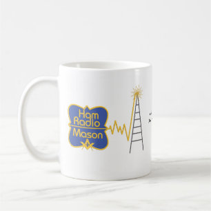 Ham Radio Mason, Add your name, your call sign Coffee Mug