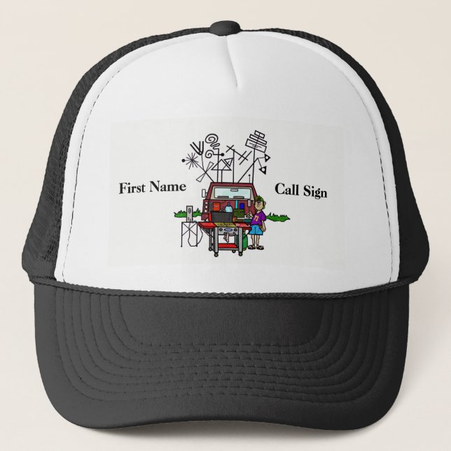 Ham Radio Mobile Rig  Outdoor BBQ Operator Cap (Front)