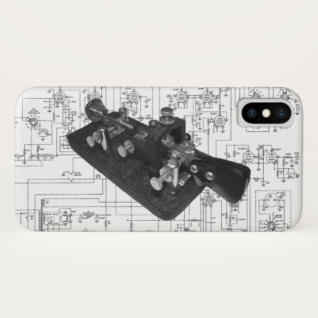 Ham Radio Morse Code Semi-Automatic Key Case-Mate iPhone Case (Back (Horizontal))