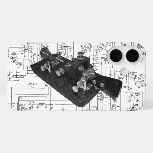 Ham Radio Morse Code Semi-Automatic Key Case-Mate iPhone Case (Back (Horizontal))