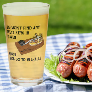 HAM Radio Morse Gods Go to Valhalla Glass