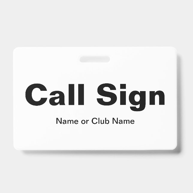 Ham Radio Name Tag ID Badge (Front)