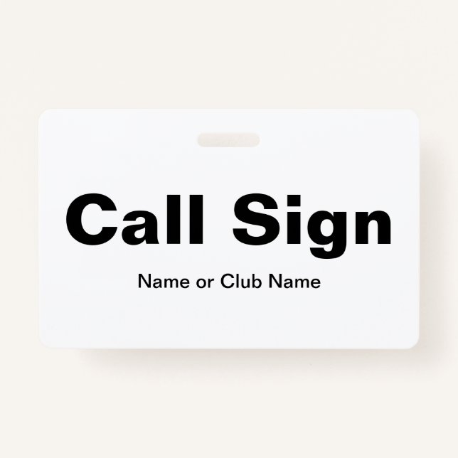 Ham Radio Name Tag ID Badge (Front)