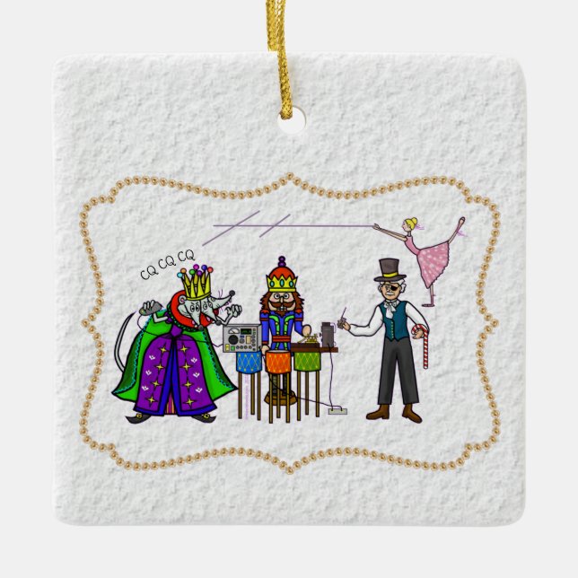 Ham Radio Nutcracker Christmas Ornament (Front)