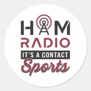 HAM Radio Operator Amateur Code Antenna Gift Idea Classic Round Sticker