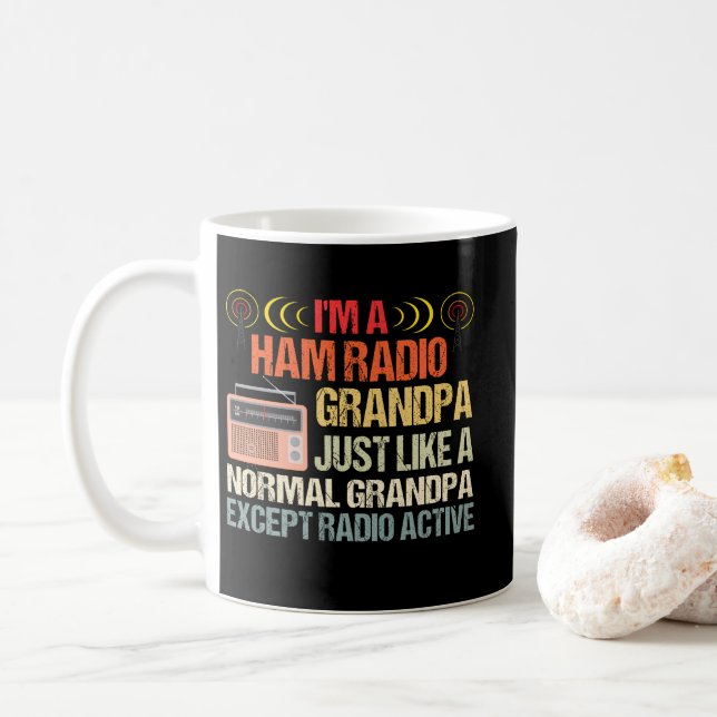 Ham Radio Operator Amateur Radio Father's Day Coffee Mug (With Donut)