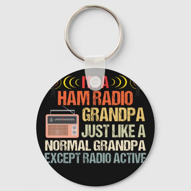 Ham Radio Operator Amateur Radio Father's Day Key Ring (Front)