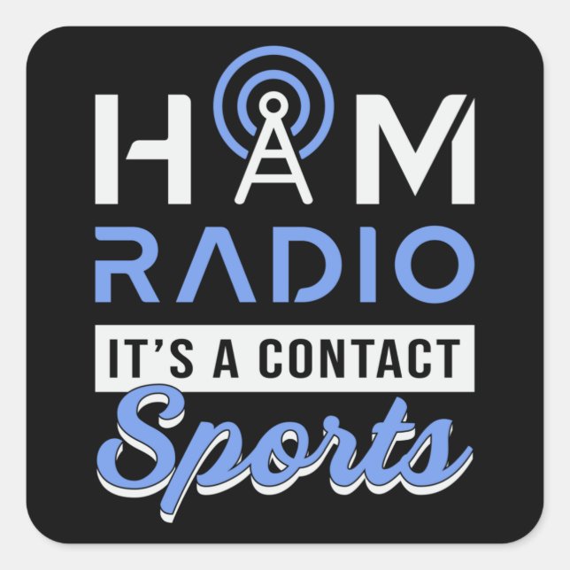 HAM Radio Operator Antenna Amateur Code Gift Idea Square Sticker (Front)