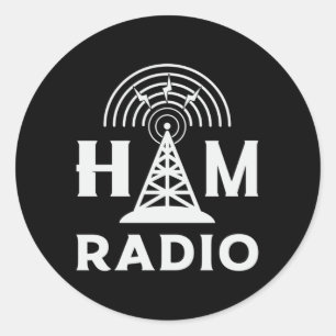 HAM Radio Operator Antenna Code Amateur Gift Idea Classic Round Sticker
