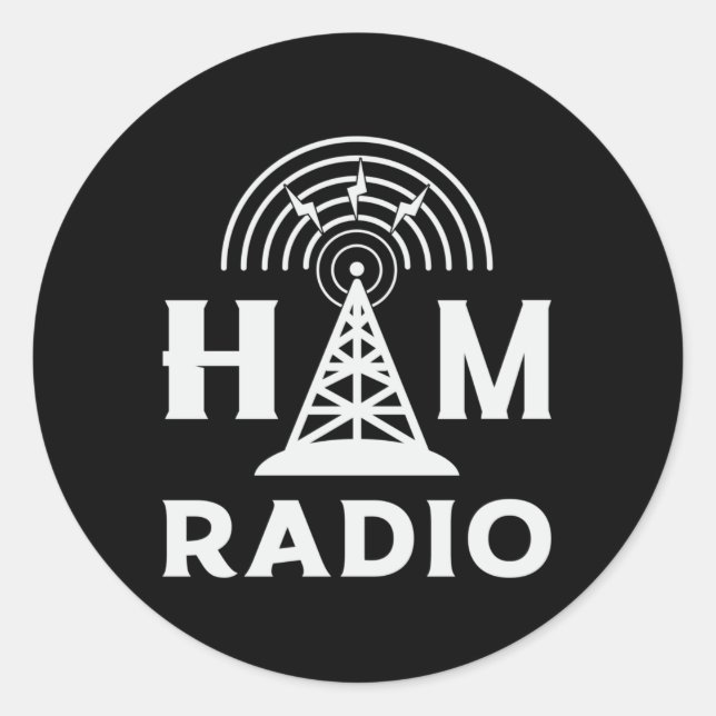 HAM Radio Operator Antenna Code Amateur Gift Idea Classic Round Sticker (Front)