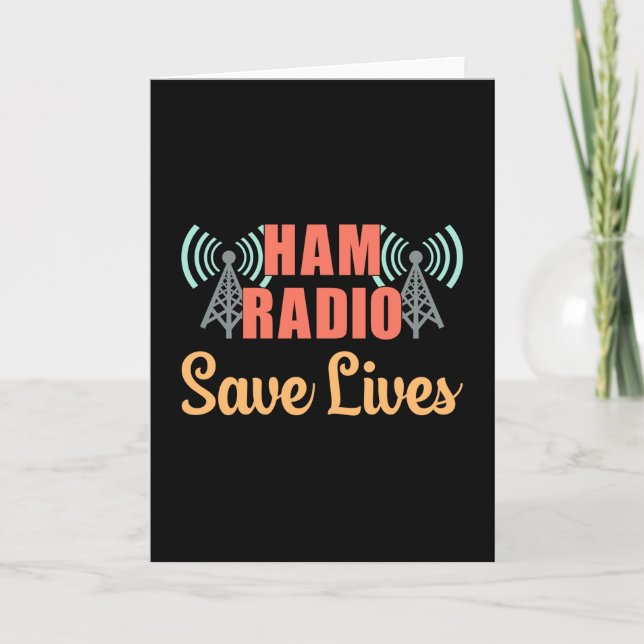 HAM Radio Operator Frequency Antenna Amateur Gift Card (Front)
