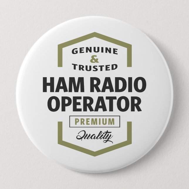 HAM Radio Operator Logo Gifts. 10 Cm Round Badge (Front)