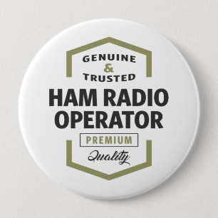 HAM Radio Operator Logo Gifts. 10 Cm Round Badge