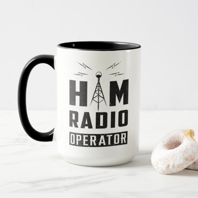 Ham Radio Operator Mug (With Donut)
