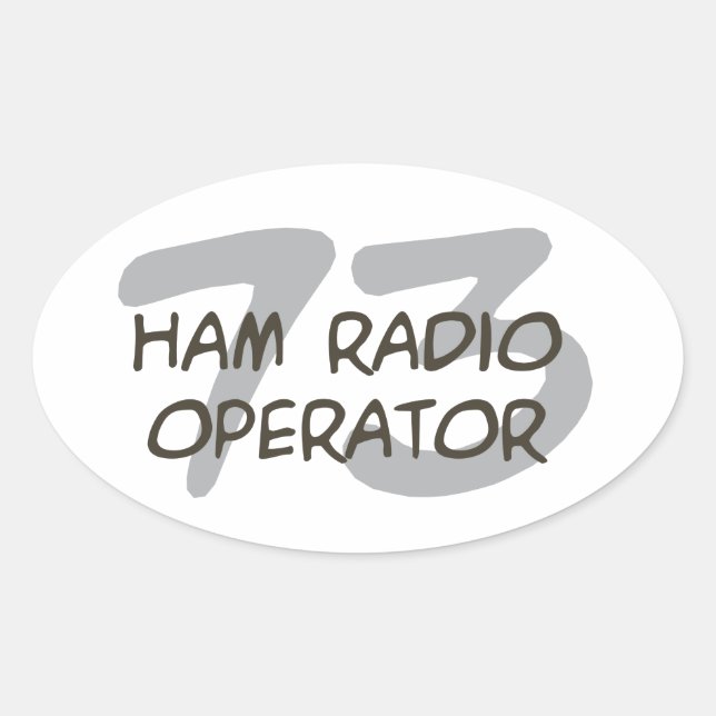 Ham Radio Oval Sticker (Front)