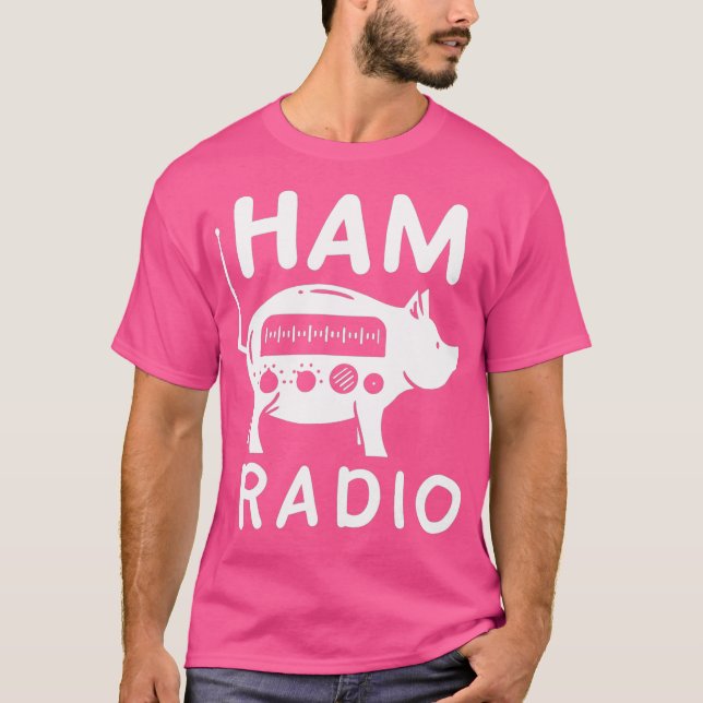 Ham Radio Pig Illustration For A Ham Radio T-Shirt (Front)