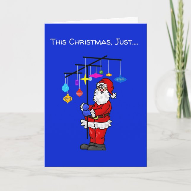 Ham Radio Santa And Antenna Christmas Card (Front)