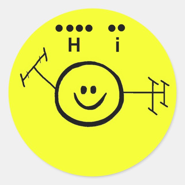 Ham Radio Sticker + "Hi" in Morse Code (Front)