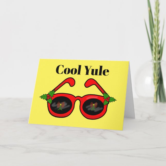 Ham Radio Sunglasses Christmas Card (Front)