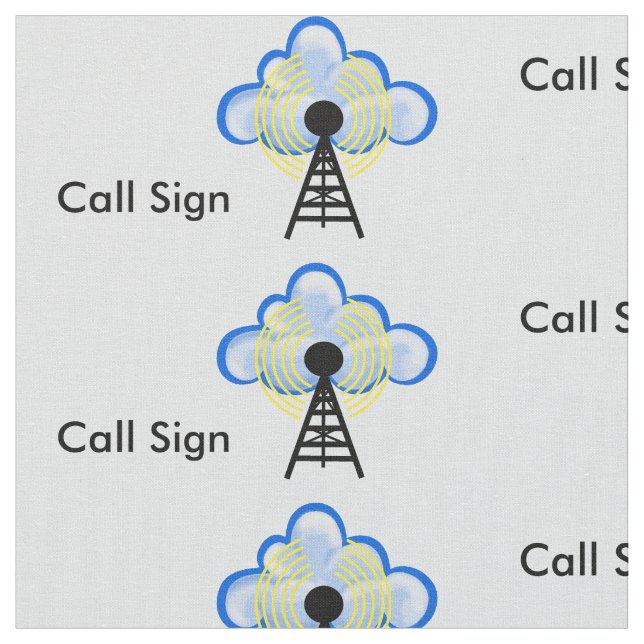 Ham Radio Transmitter, Cloud & Call Sign Fabric (Close Up)