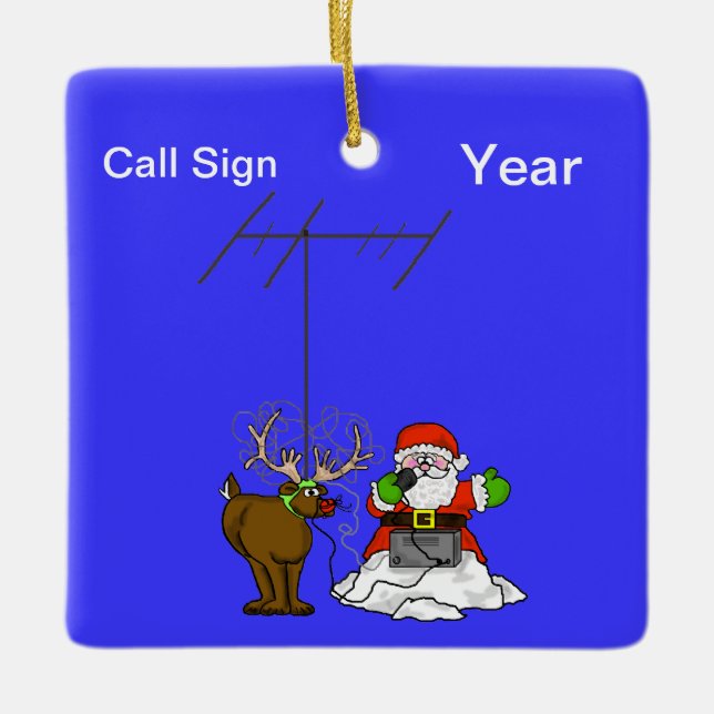 Ham Radio Tshirt Christmas Ornament (Front)