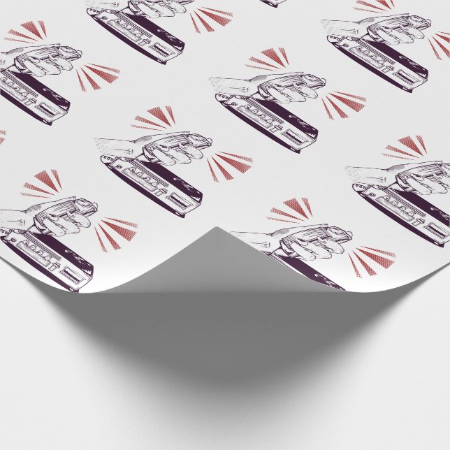 Ham Radio Woman Wrapping Paper (Corner)