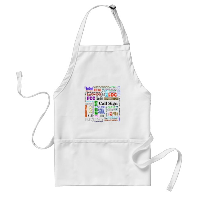Ham Radio Word Collage Apron Customise Call Sign (Front)
