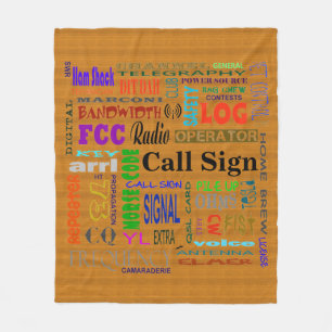 Ham Radio Word Collage Fleece Blanket