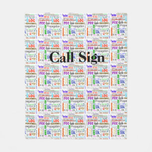 Ham Radio Word Collage Fleece Blanket Customise It