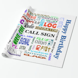 Ham Radio Word Collage Gift Wrap Customise It!