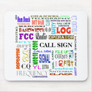 Ham Radio Word Collage Mousepad   Customise It!