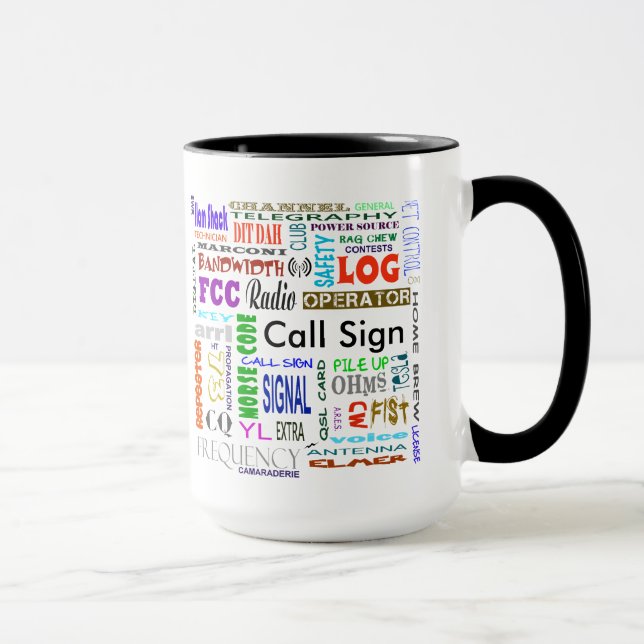 Ham Radio Word Collage Mug  Customise It! (Right)