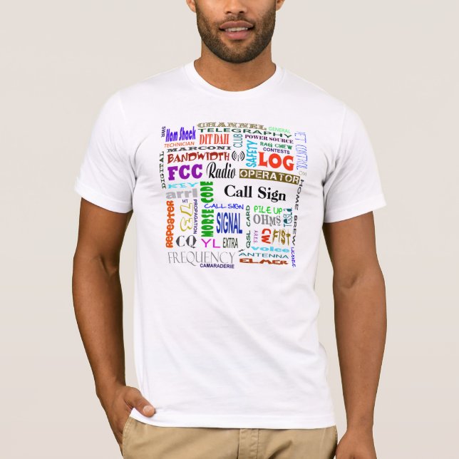 Ham Radio Word Collage T-Shirt  Customise It! (Front)