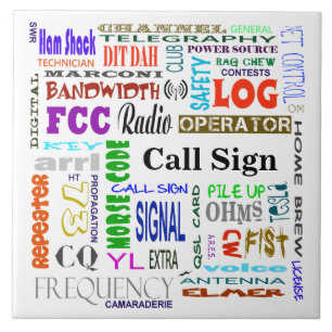 Ham Radio Word Collage Tile Customise It!